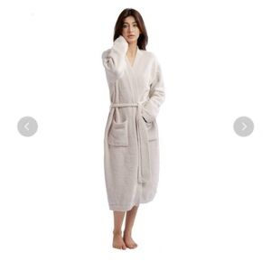 WESHIONGOO Womens Robe Luxury Knit Bathrobe for Ultra-Soft Plush One Size, Taupe